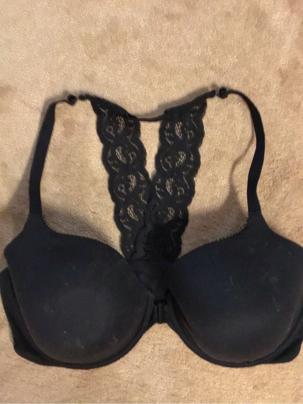 Victoria's Secret Black Lace Racerback T-Shirt Bra